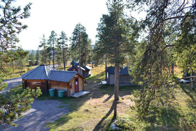 A birds view on reindeer lodge during summer